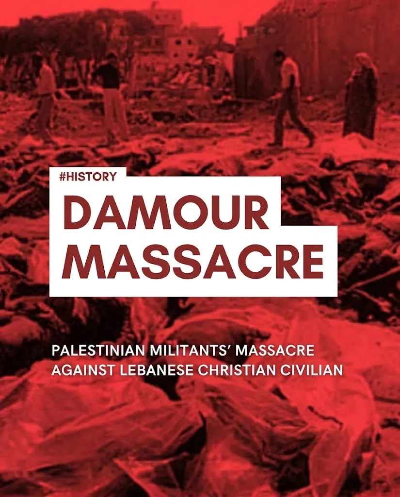 Damour massacre, January 1976, commemorative archival image.